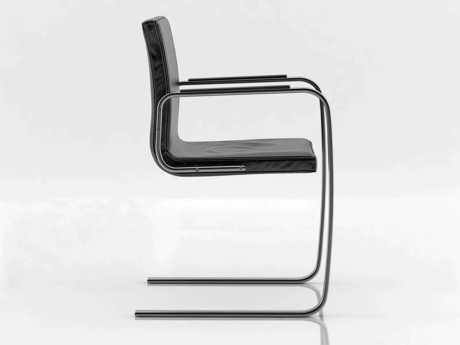 PK leather chair on metal frame 3D model_4