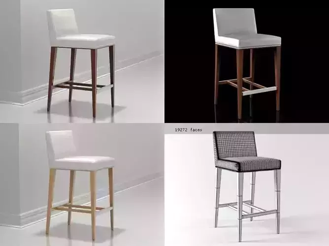 Z B four different bar stools 3D model Z B four different bar stools 3D model