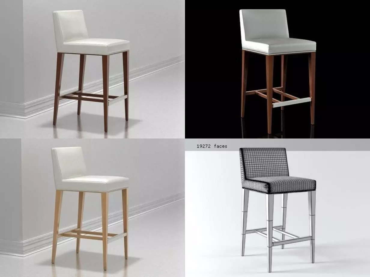 Z B four different bar stools 3D model_0