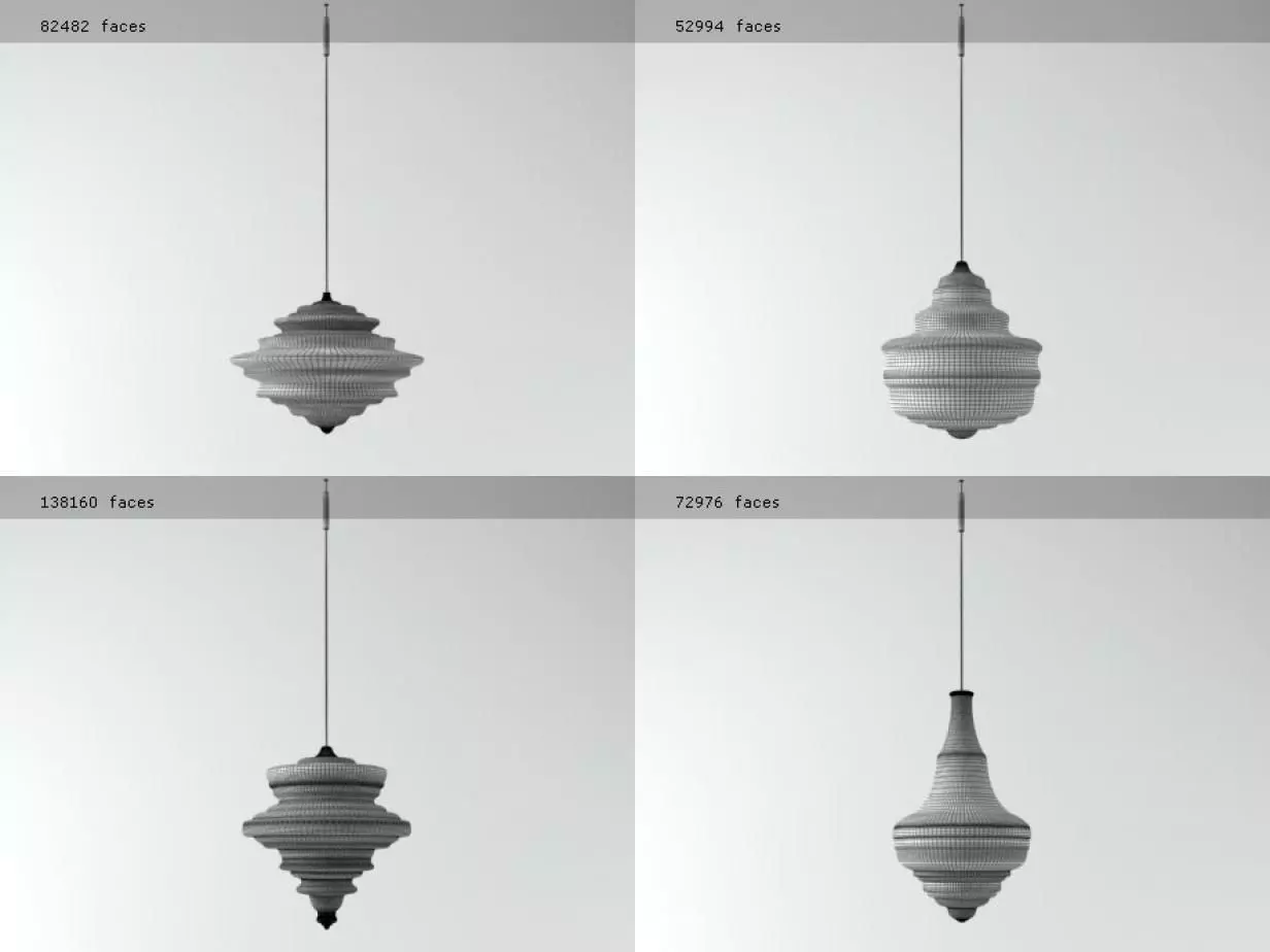 N G two pendant lights hanging from concrete wall 3D model_5
