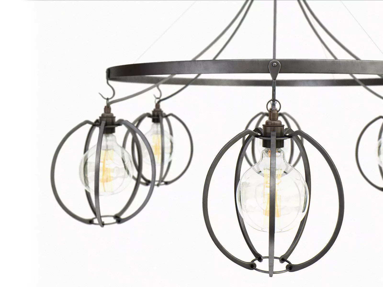 F C S C G C six light chandelier with glass globes 3D model_1