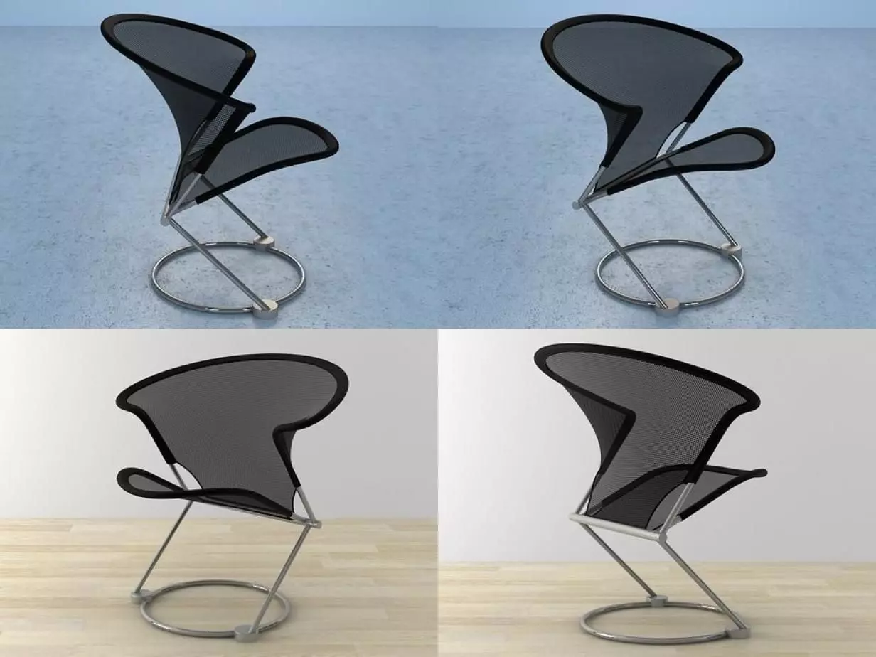 N C 811-1 four different chairs 3D model_1