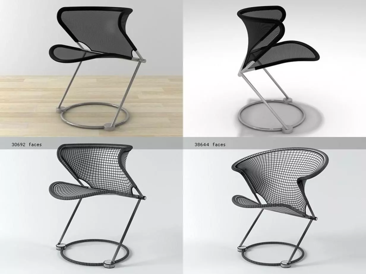 N C 811-1 four different chairs 3D model_3