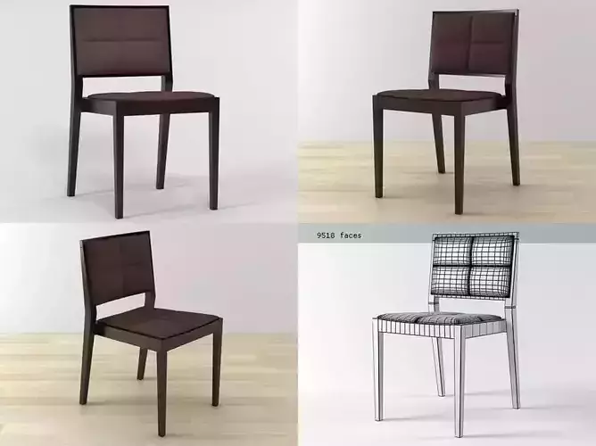 M SI2111 four different dining chairs 3D model