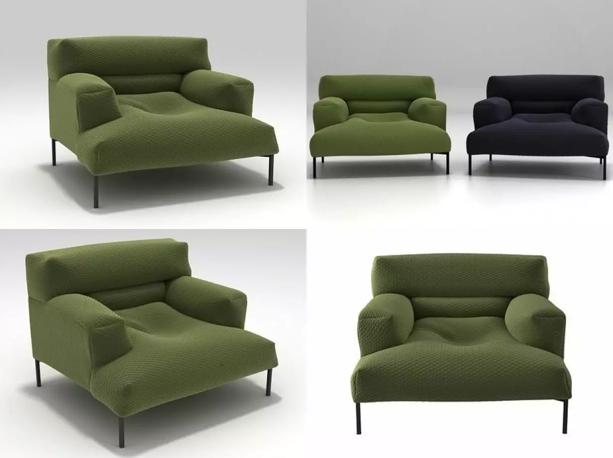 L B four chairs 3D model_0