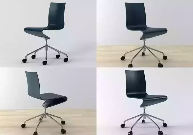 W C S four different office chairs on wheels