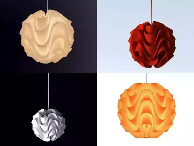 L K 172 four different colored lamps hanging from ceiling