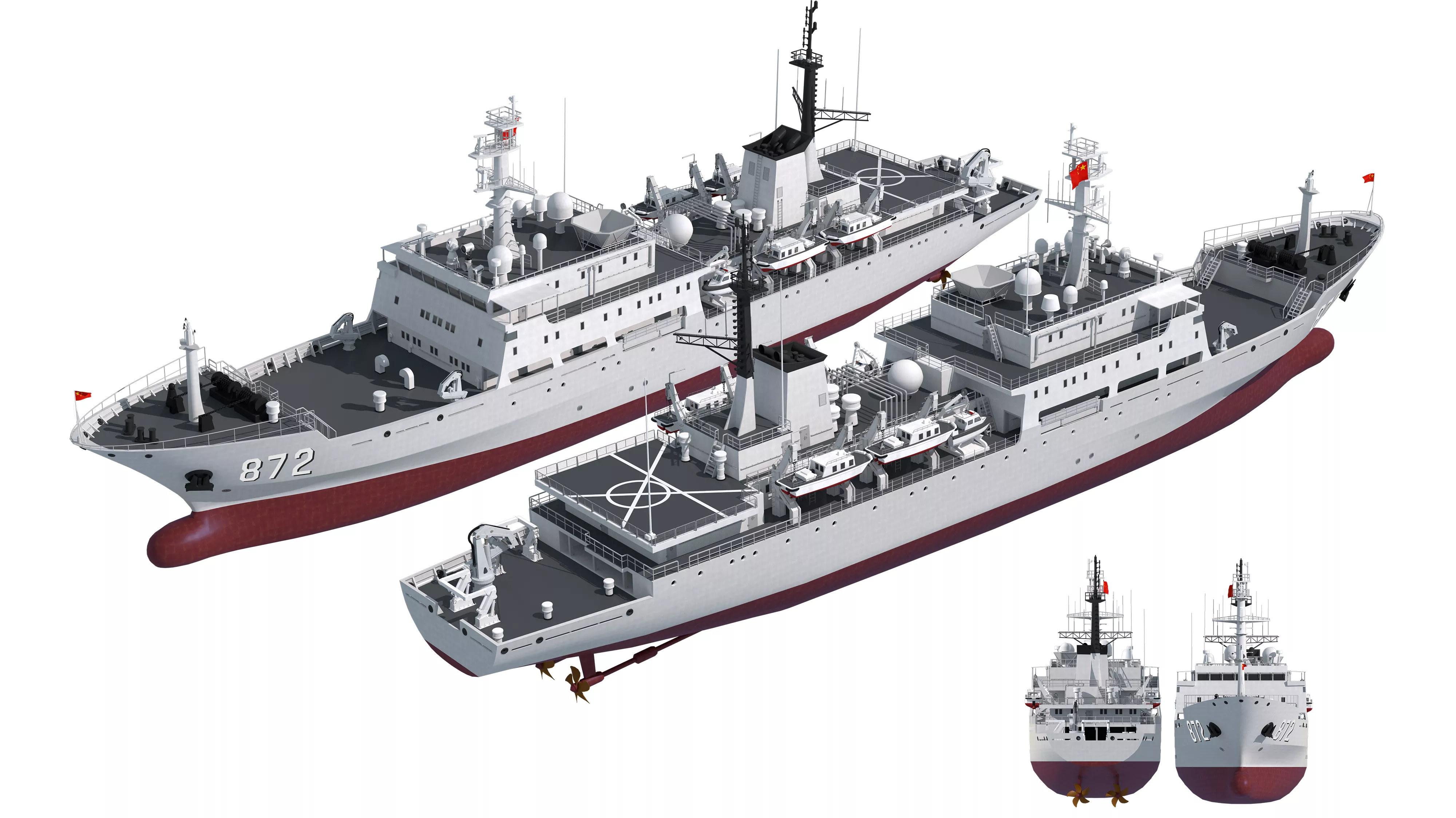 Chinese 872 Zhu Kezhen Type 636A Oceanographic Survey Vessel 3D model