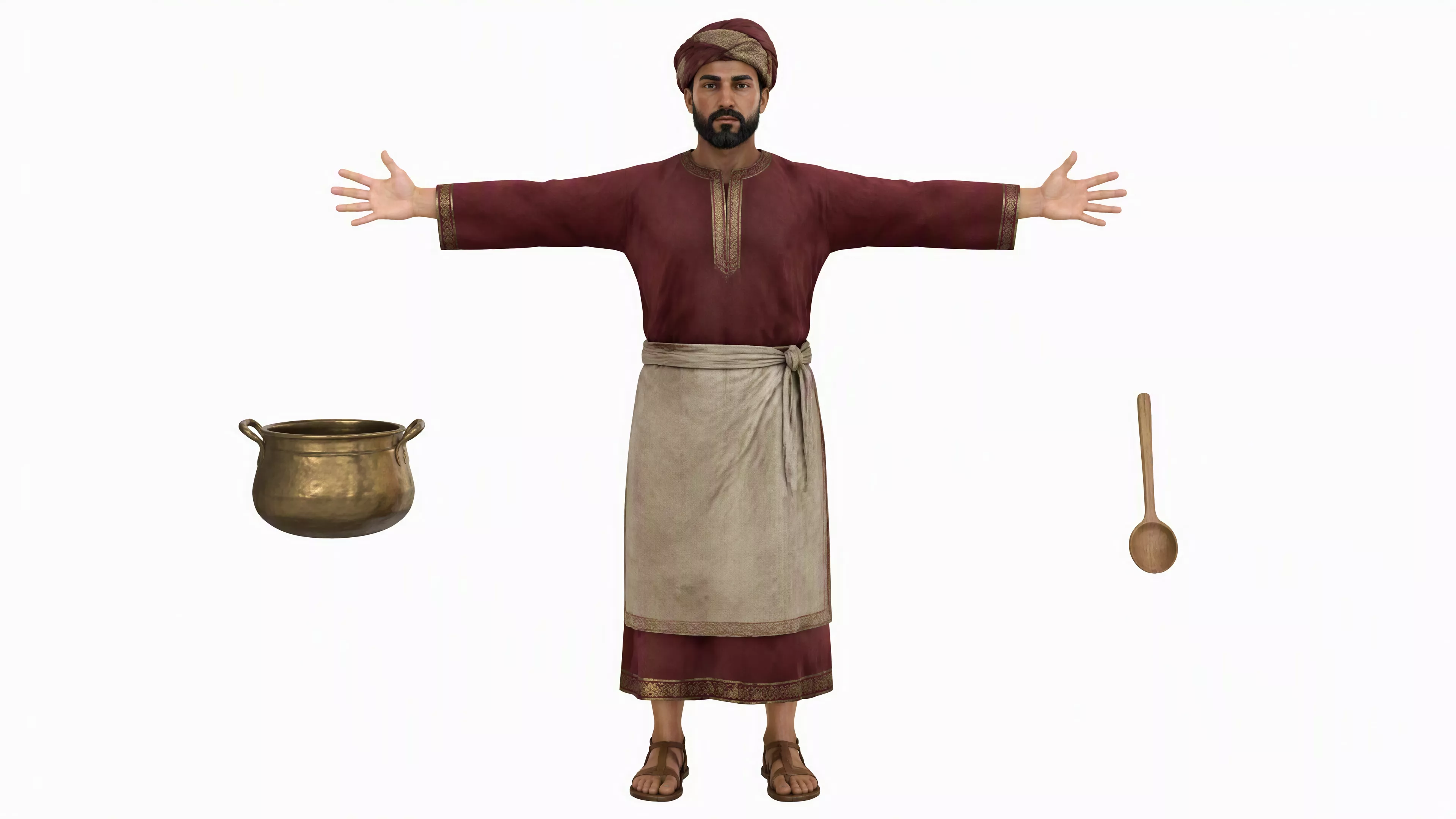 Abba Id 3D Character Fully Rigged Game Ready Low-poly 3D model