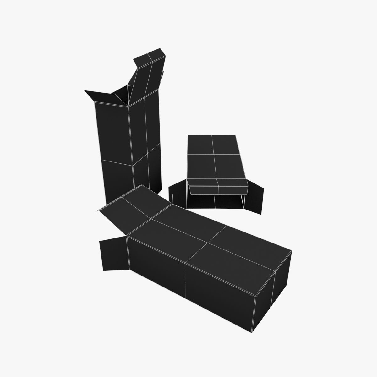 US K-Ration boxes End War WWII Low-poly 3D model_17