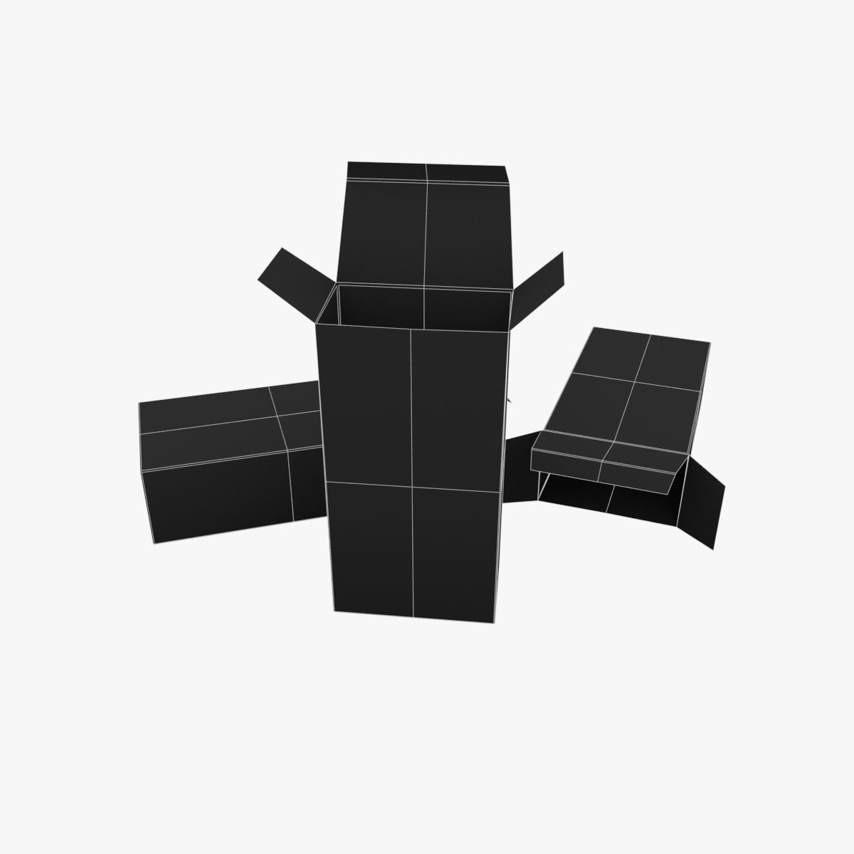 US K-Ration boxes End War WWII Low-poly 3D model_15