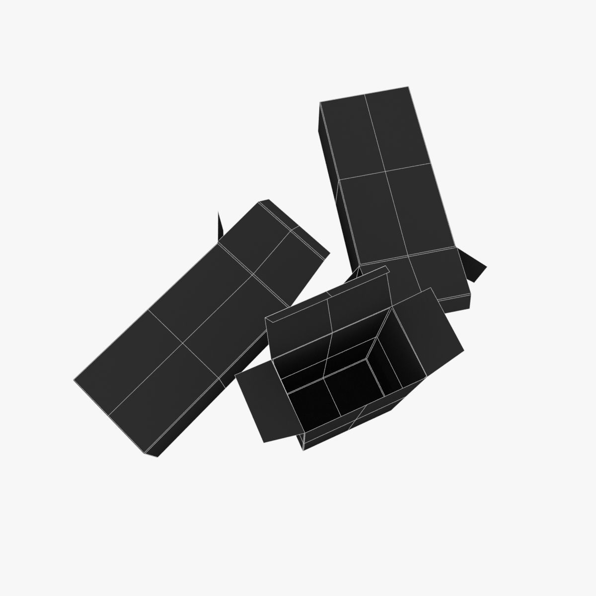 US K-Ration boxes End War WWII Low-poly 3D model_20