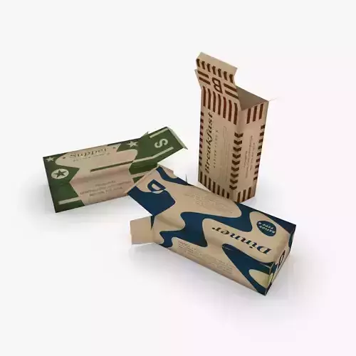 US K-Ration boxes End War WWII Low-poly 3D model
