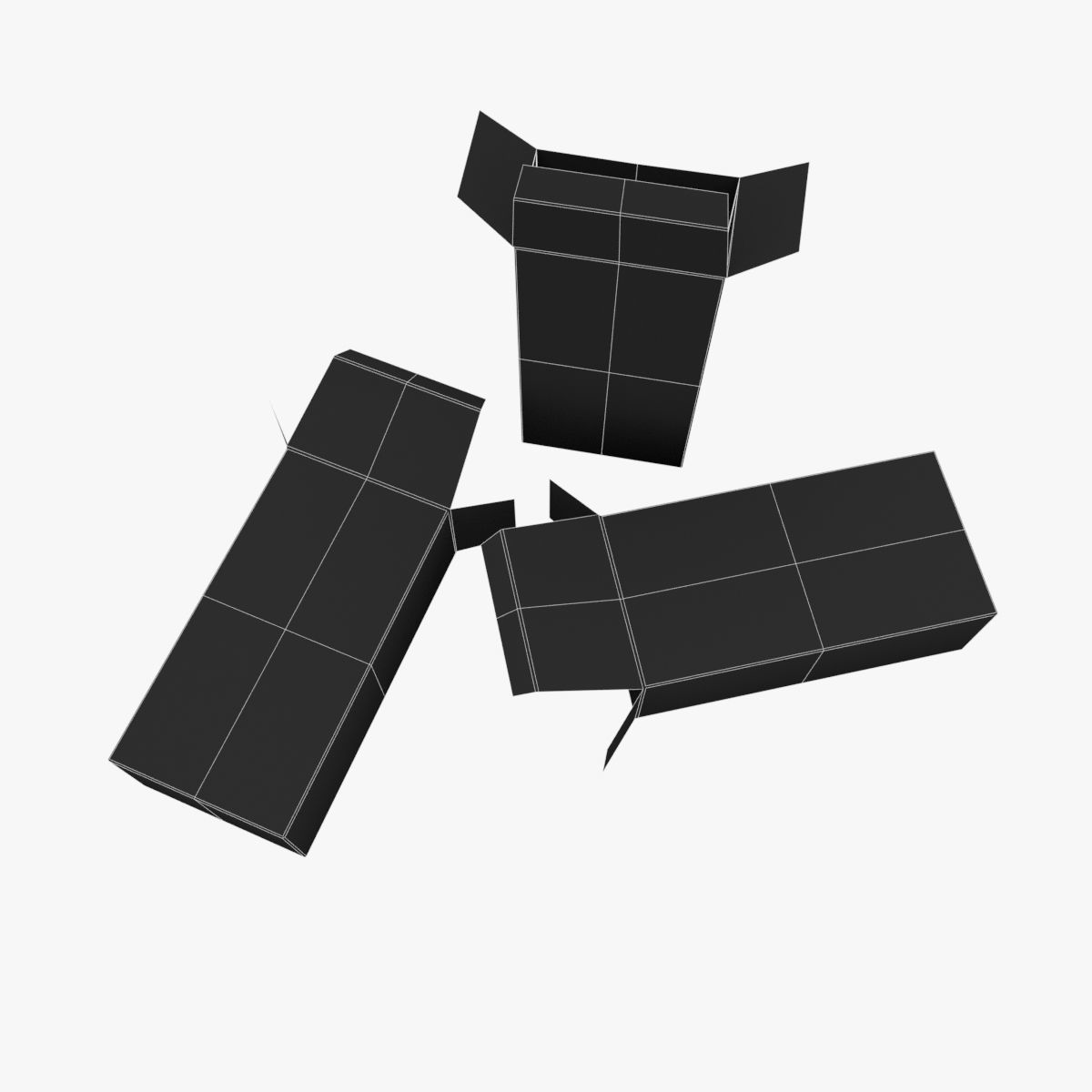 US K-Ration boxes End War WWII Low-poly 3D model_19