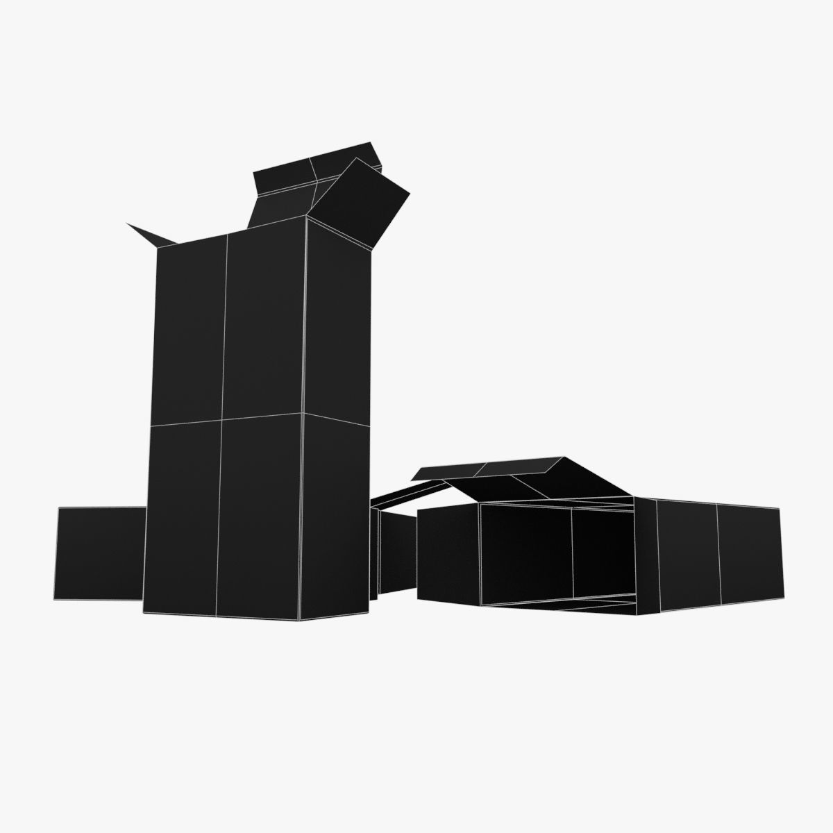 US K-Ration boxes End War WWII Low-poly 3D model_21