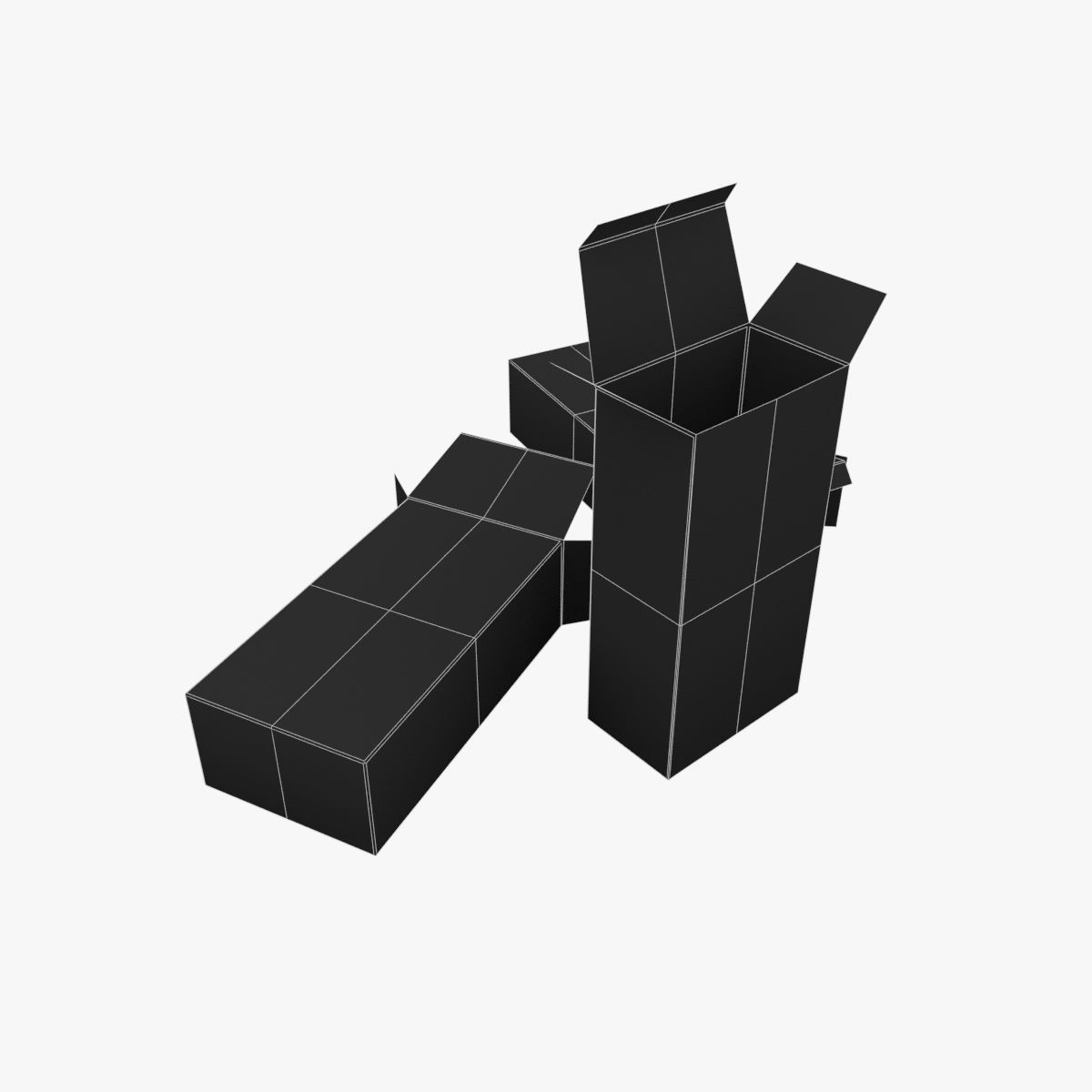 US K-Ration boxes End War WWII Low-poly 3D model_14