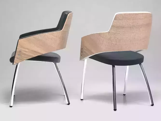 M - two chairs with table and chair 3D model