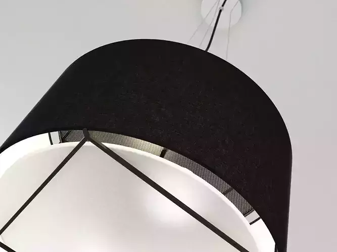 L pendant light with shade hanging from wall