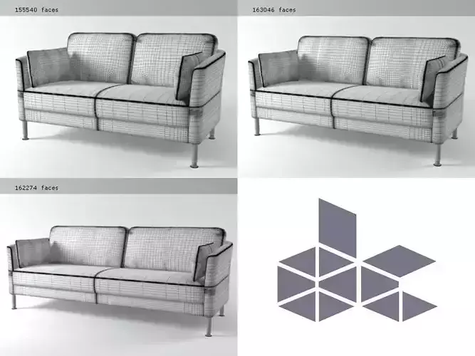 2470 N leather sofa with chrome legs