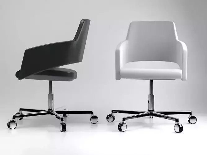 M - two office chairs with wheels and seat