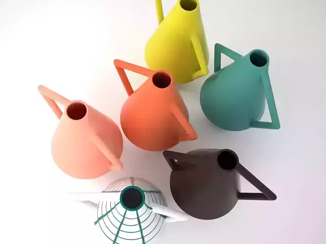 V three vases and vase