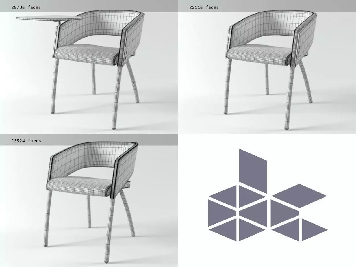 M - modern dining chair 3D model_5