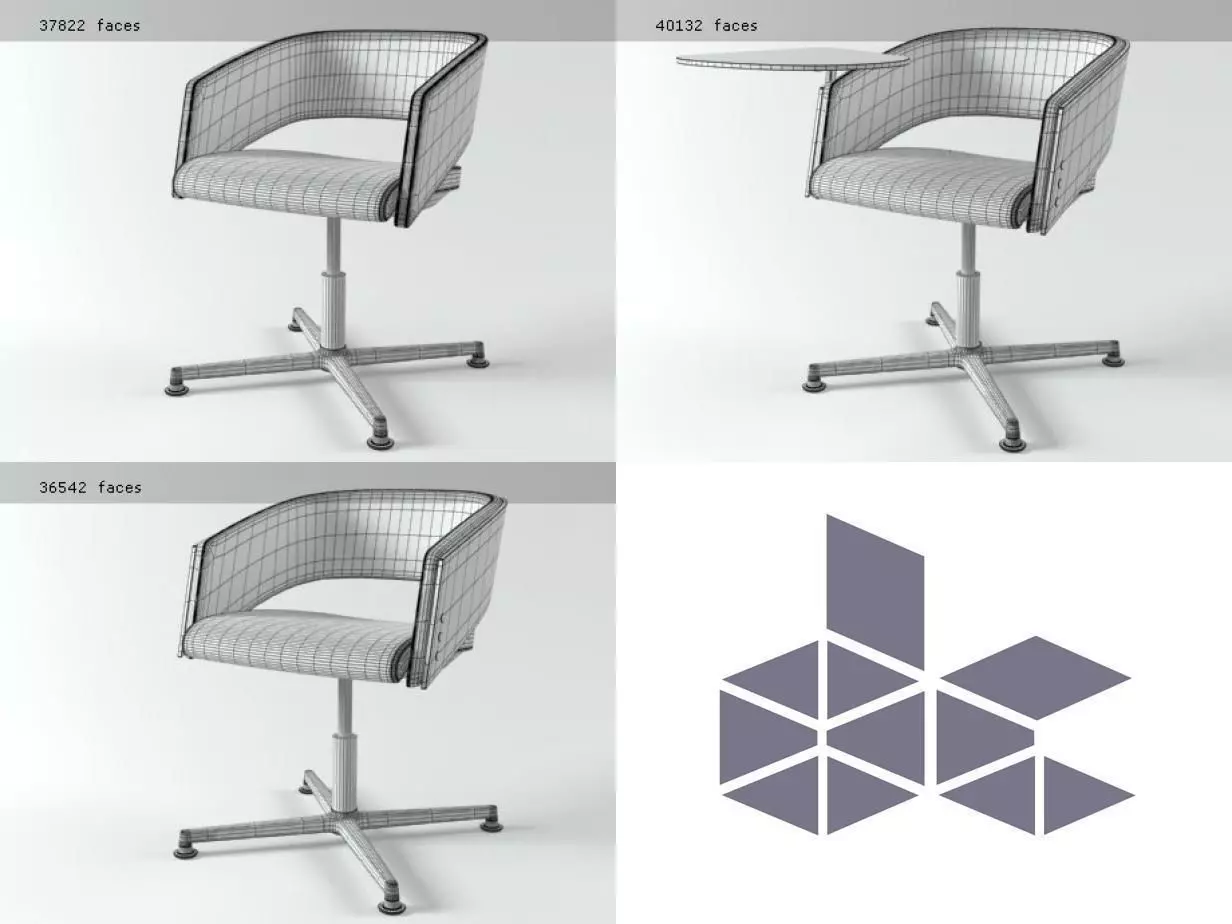 M - two chairs with base 3D model_7