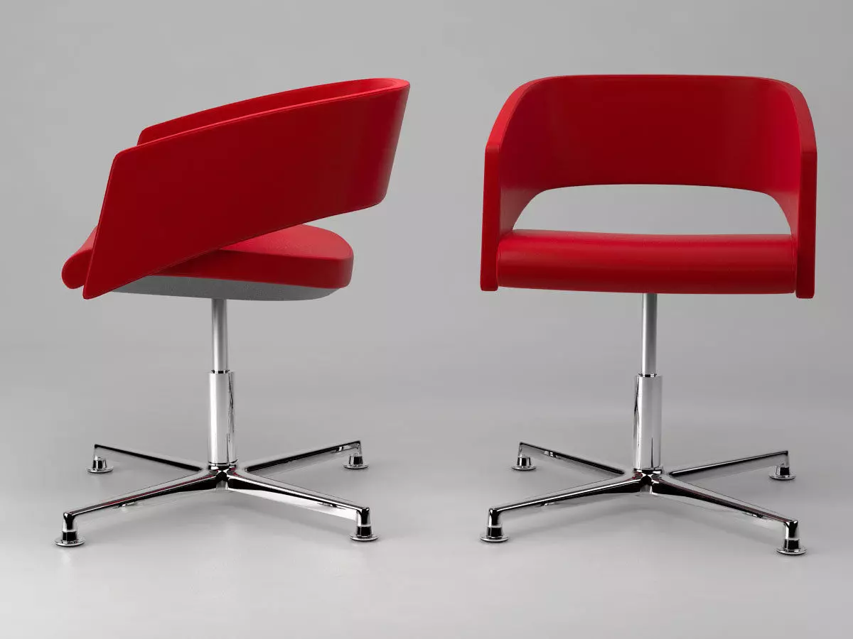 M - two chairs with base 3D model_2