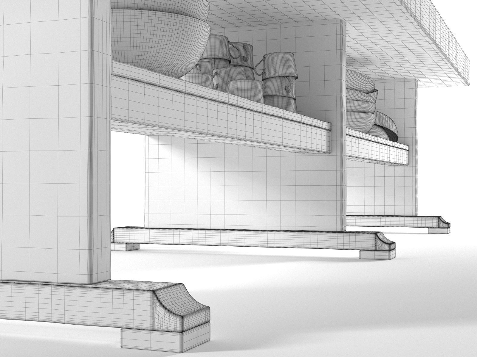 Butcher Block Table 3D model_4