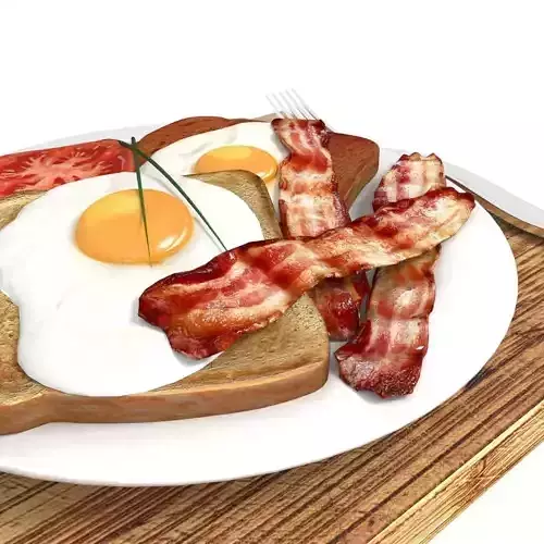 Bacon egg toast and tomato breakfast