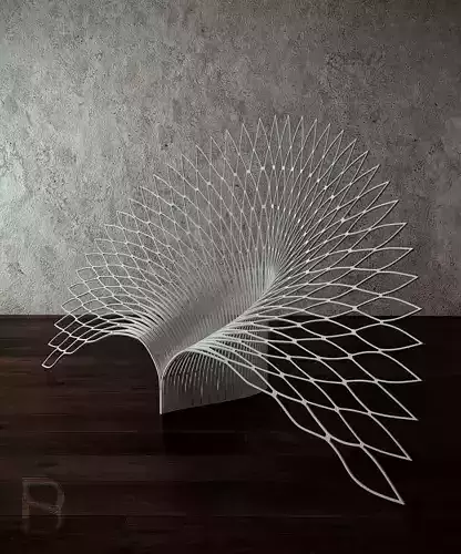 Peacock-L chair made of wires 3D model