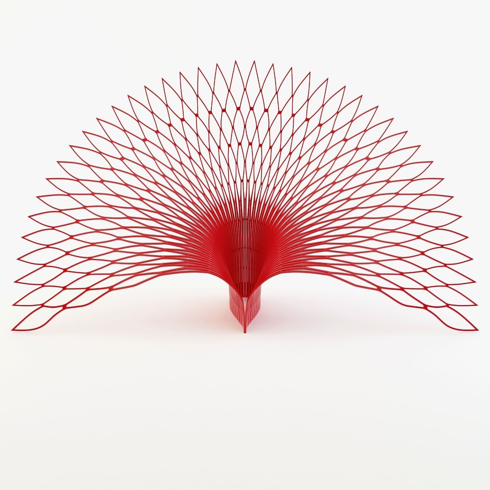 Peacock-L chair made of wires 3D model_3