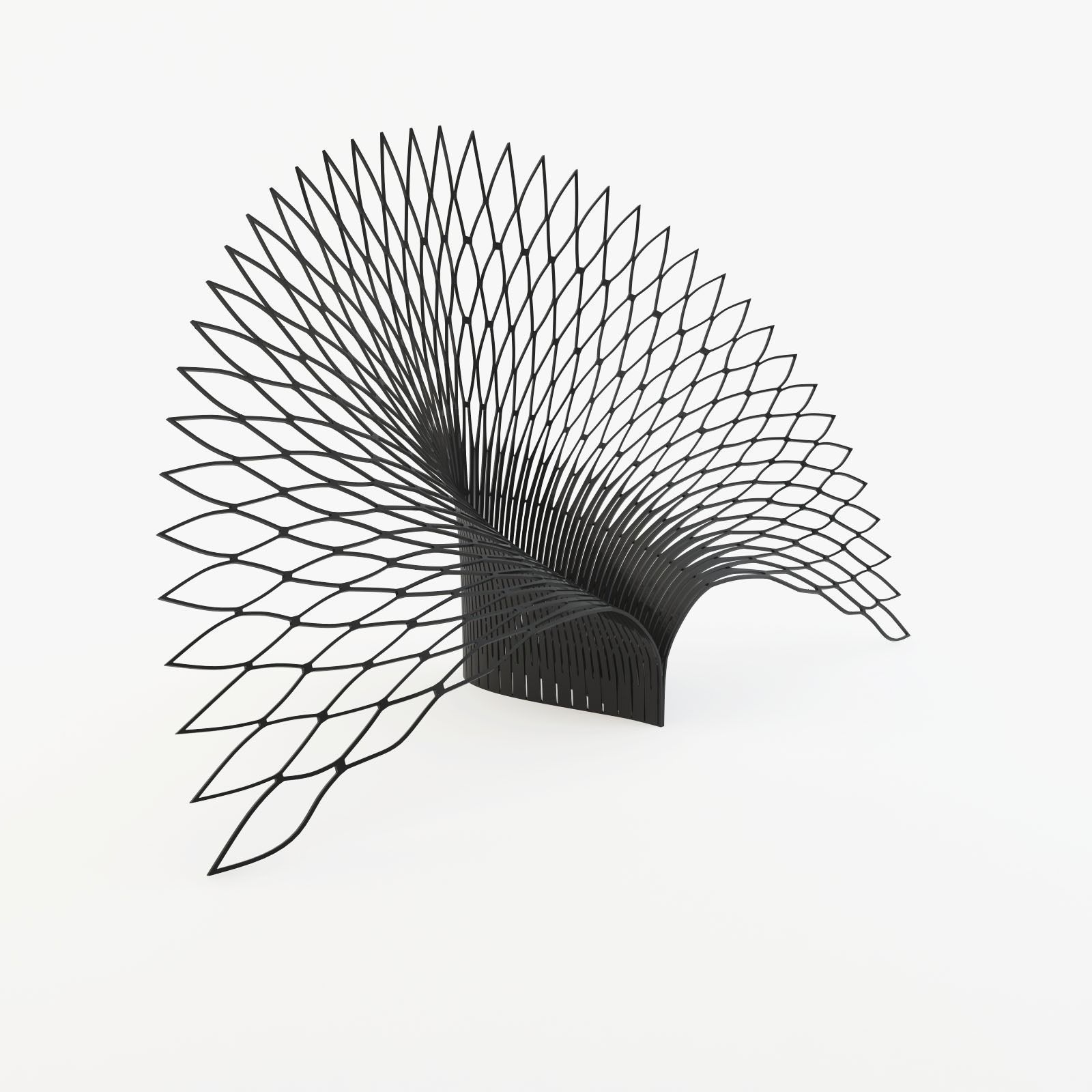Peacock-L chair made of wires 3D model_4