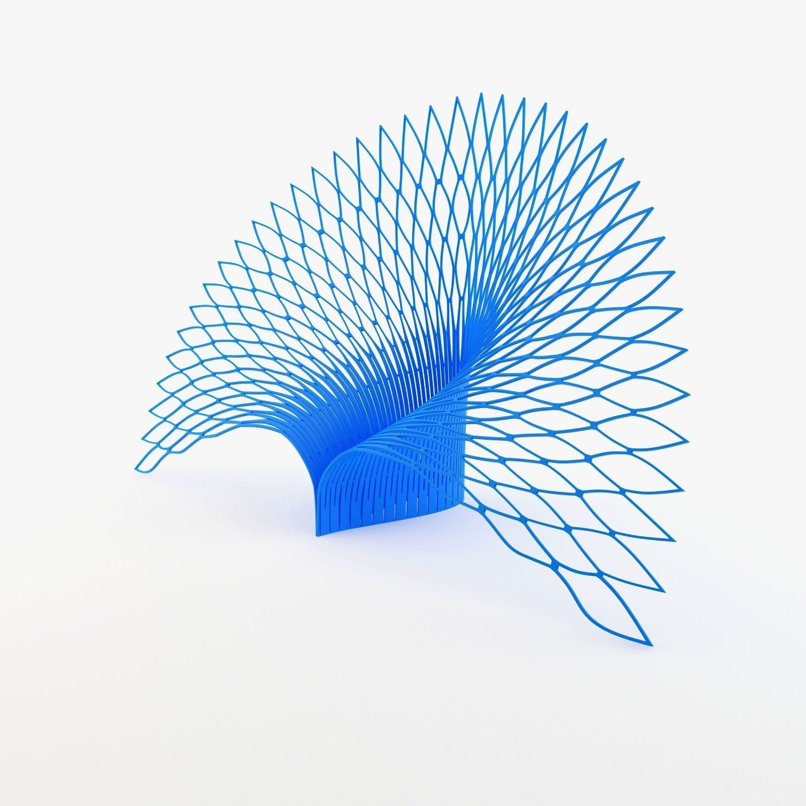 Peacock-L chair made of wires 3D model_2