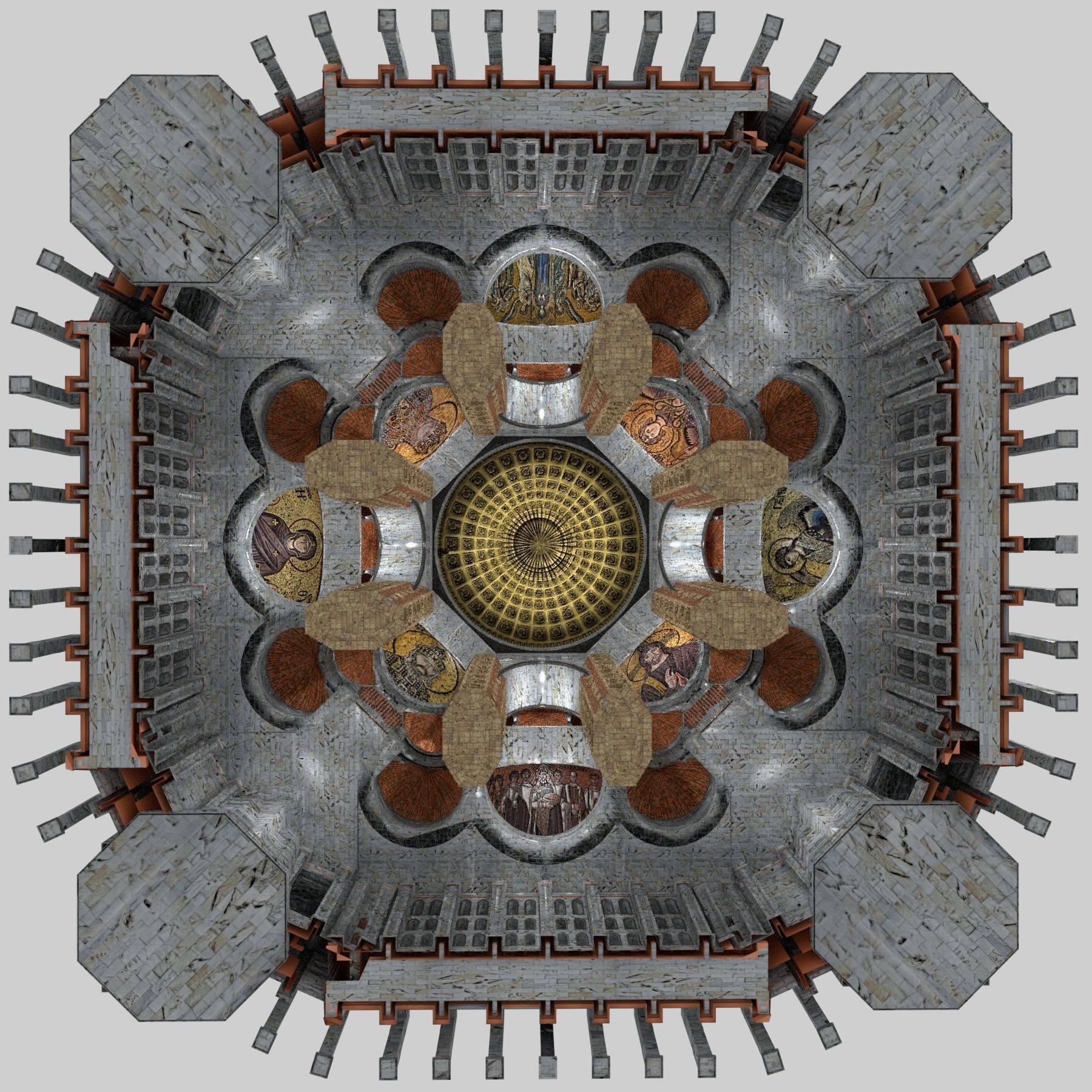 Byzantine Cathedral - Exterior and Interior 3D model_18