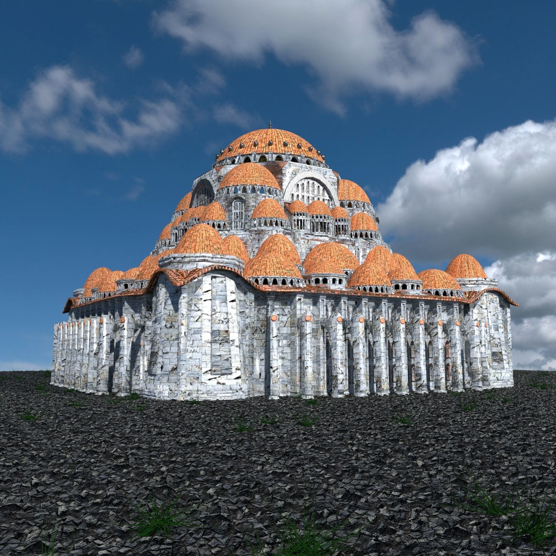 Byzantine Cathedral - Exterior and Interior 3D model_2