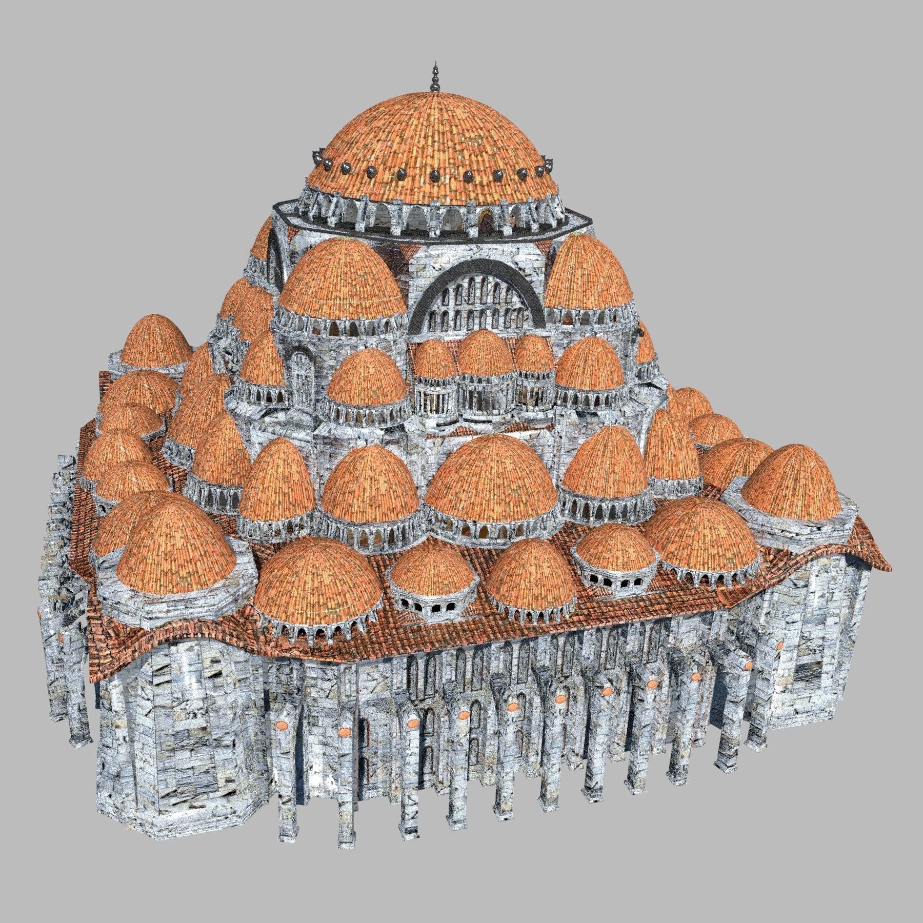 Byzantine Cathedral - Exterior and Interior 3D model_10