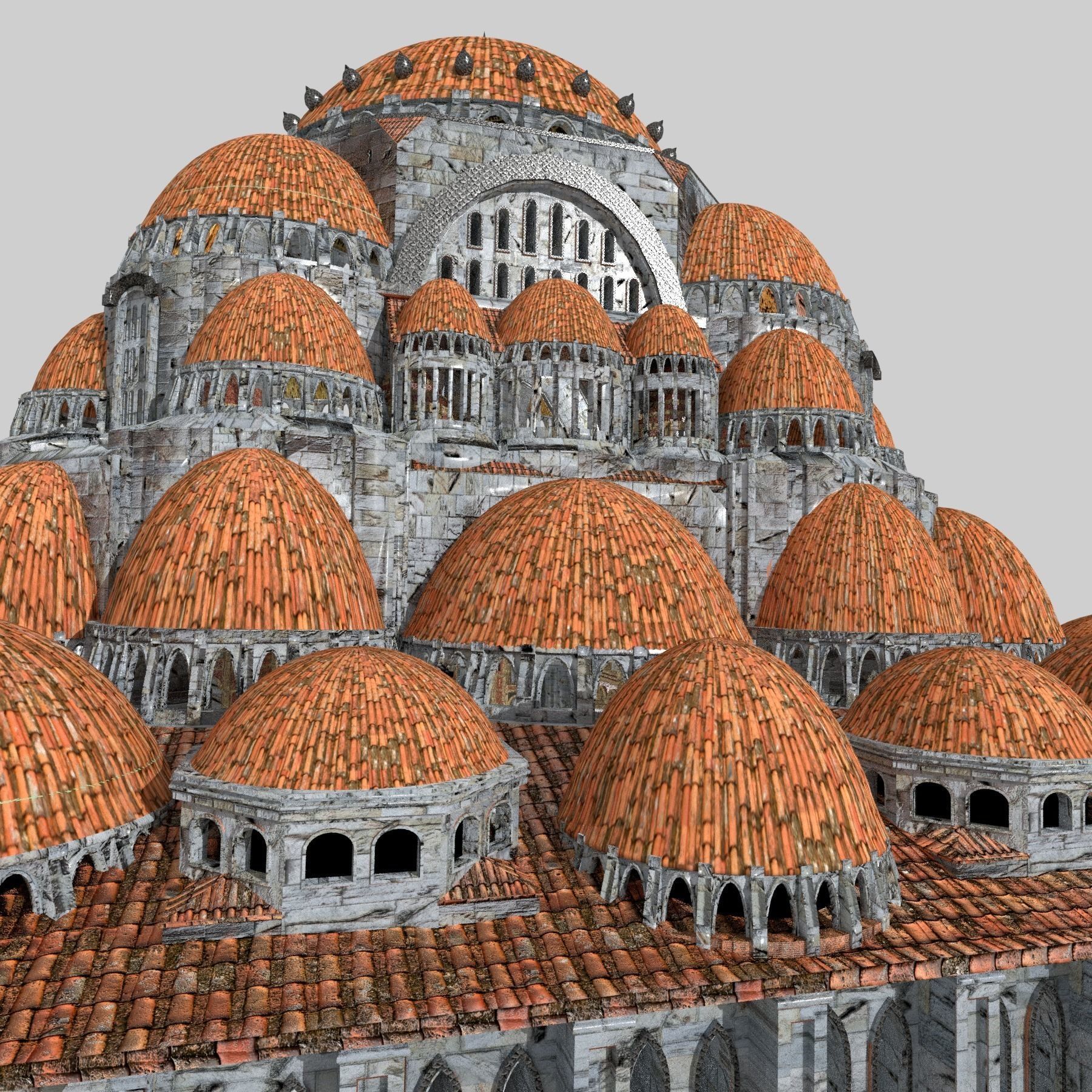 Byzantine Cathedral - Exterior and Interior 3D model_5
