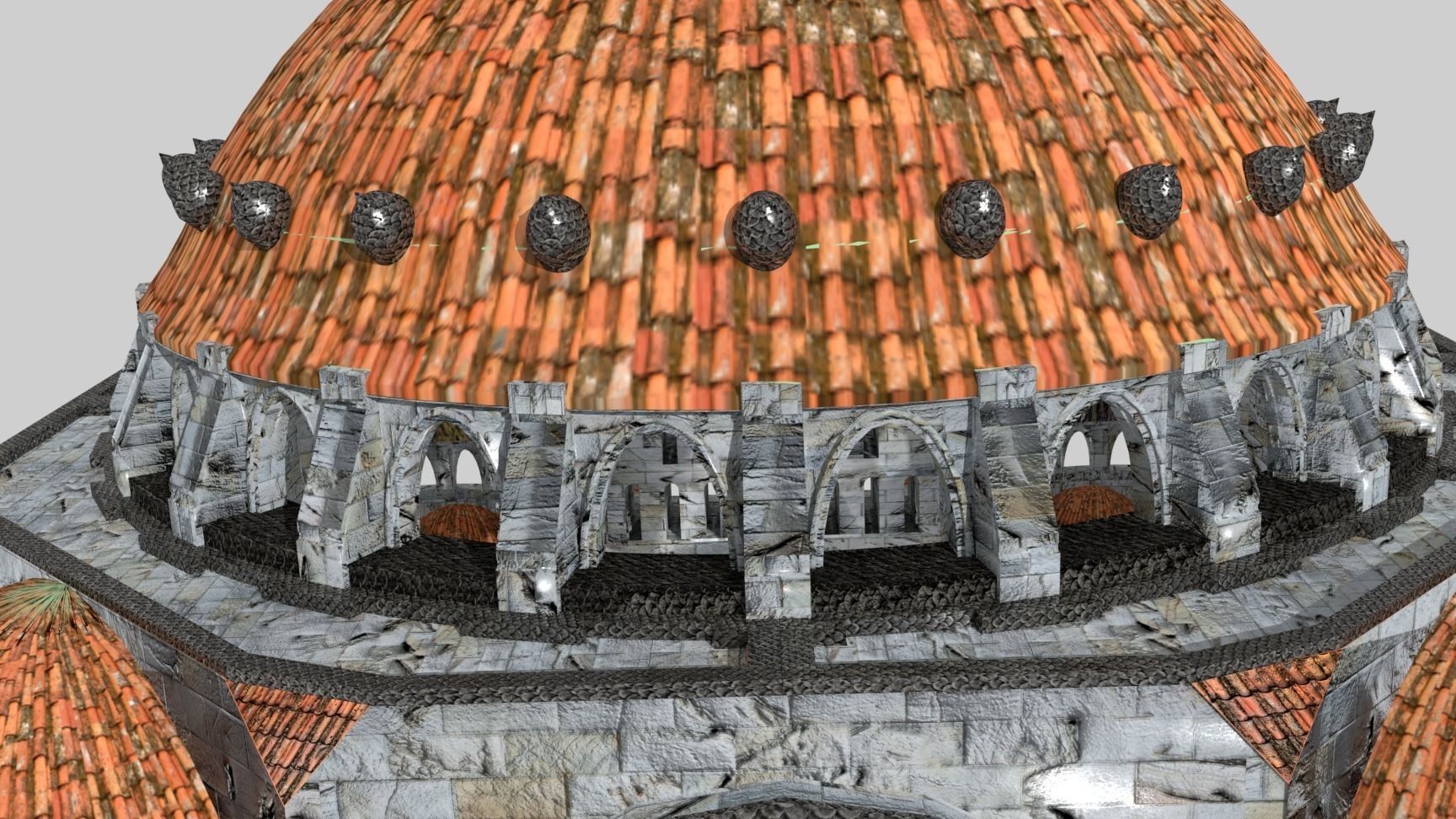 Byzantine Cathedral - Exterior and Interior 3D model_22