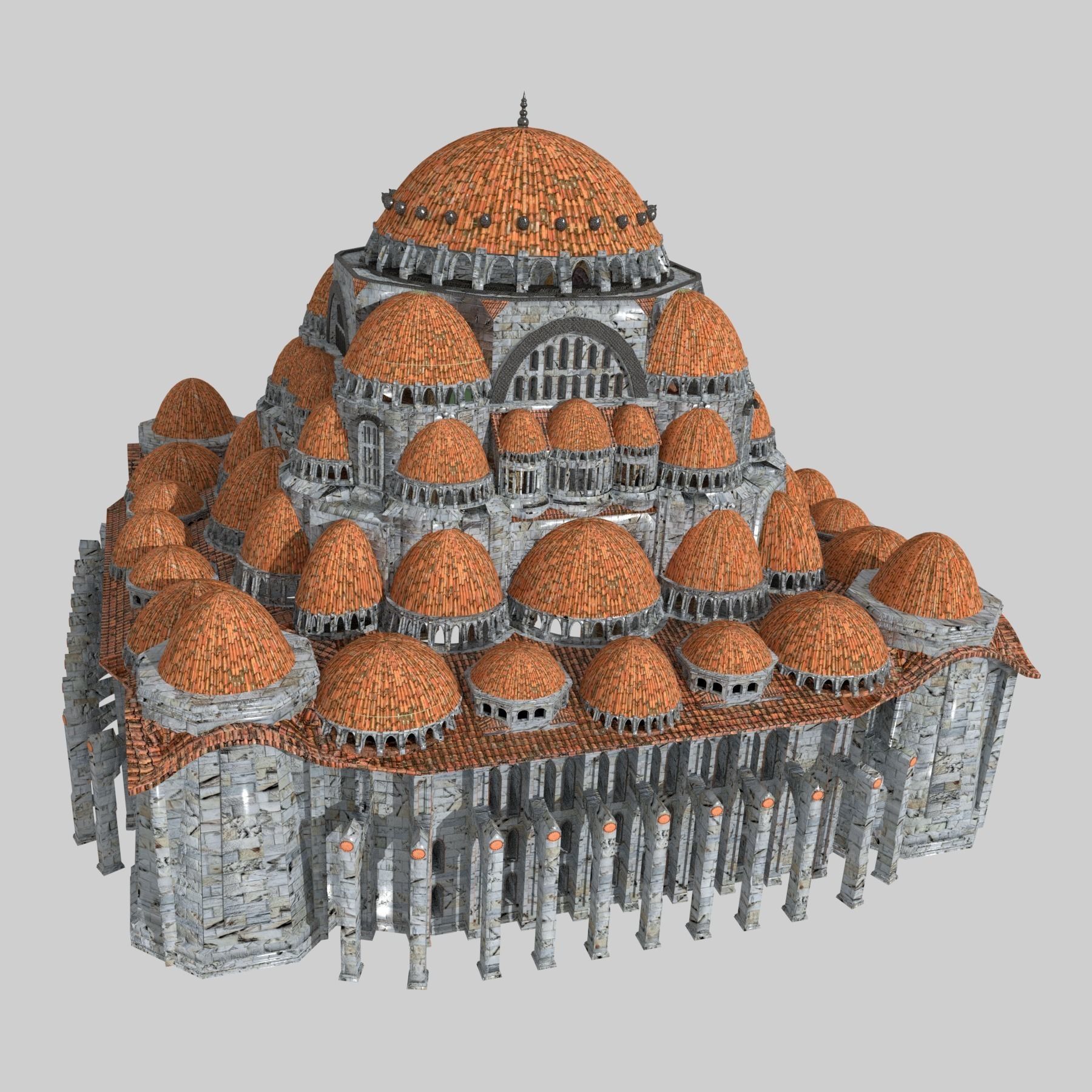 Byzantine Cathedral - Exterior and Interior 3D model_1
