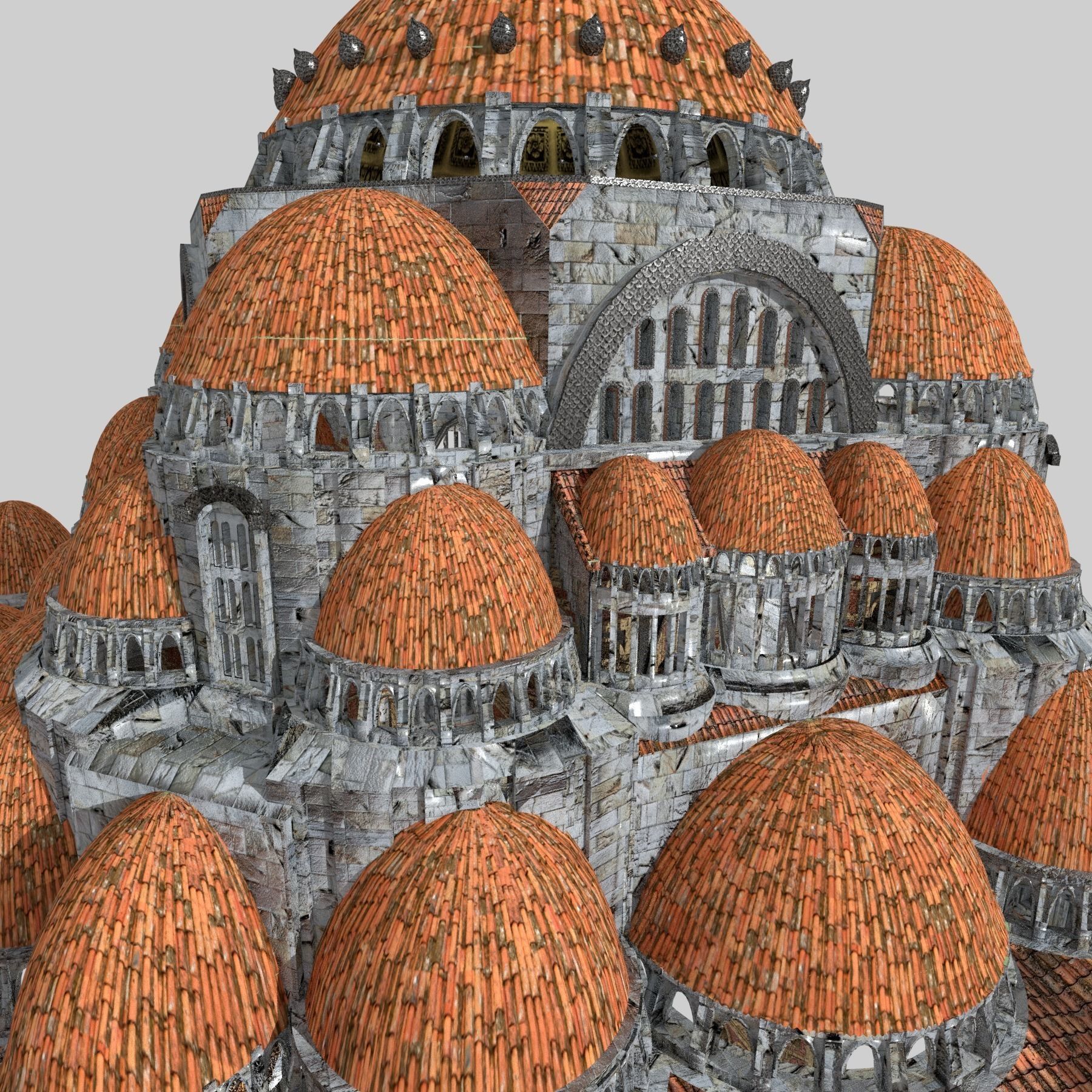 Byzantine Cathedral - Exterior and Interior 3D model_16