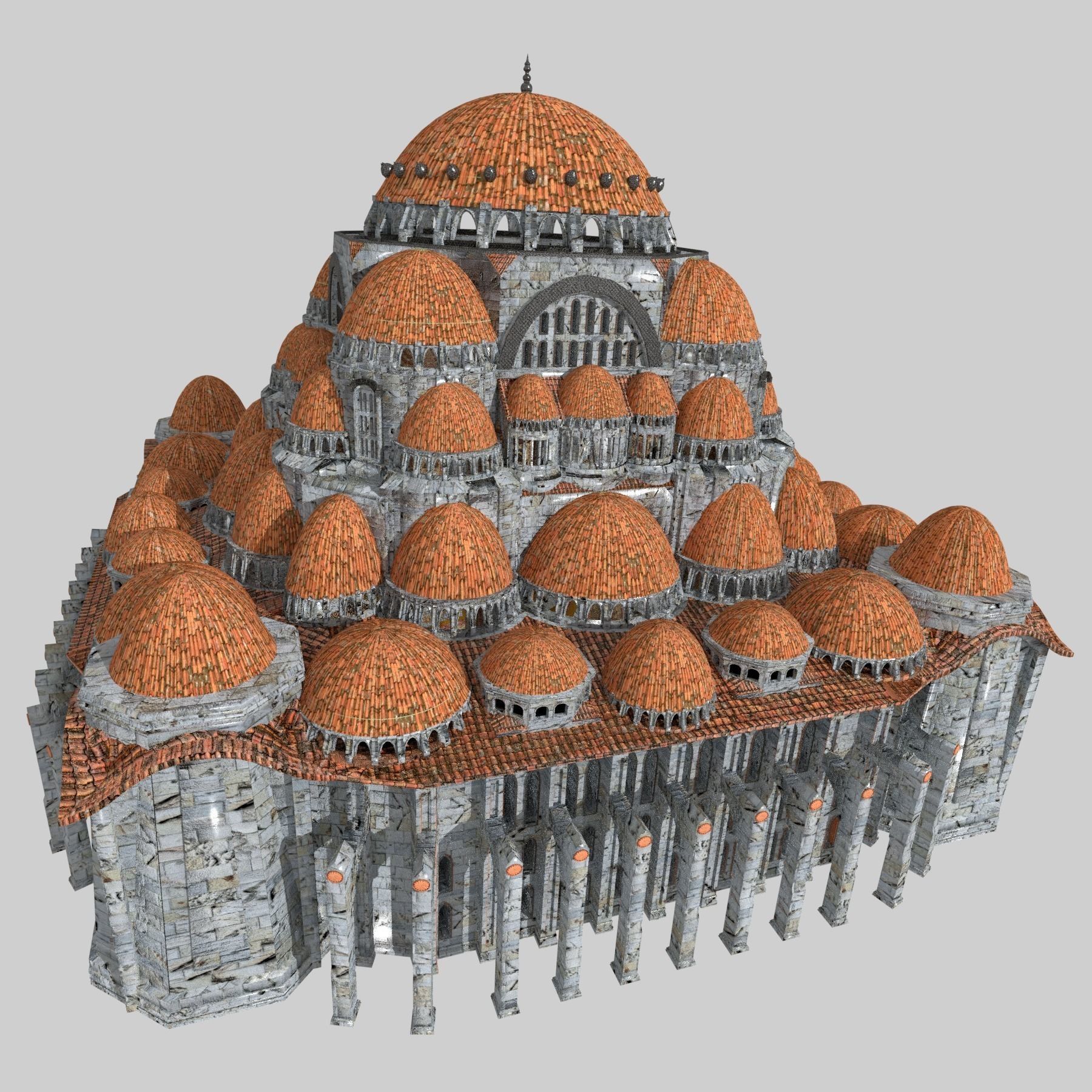 Byzantine Cathedral - Exterior and Interior 3D model_13