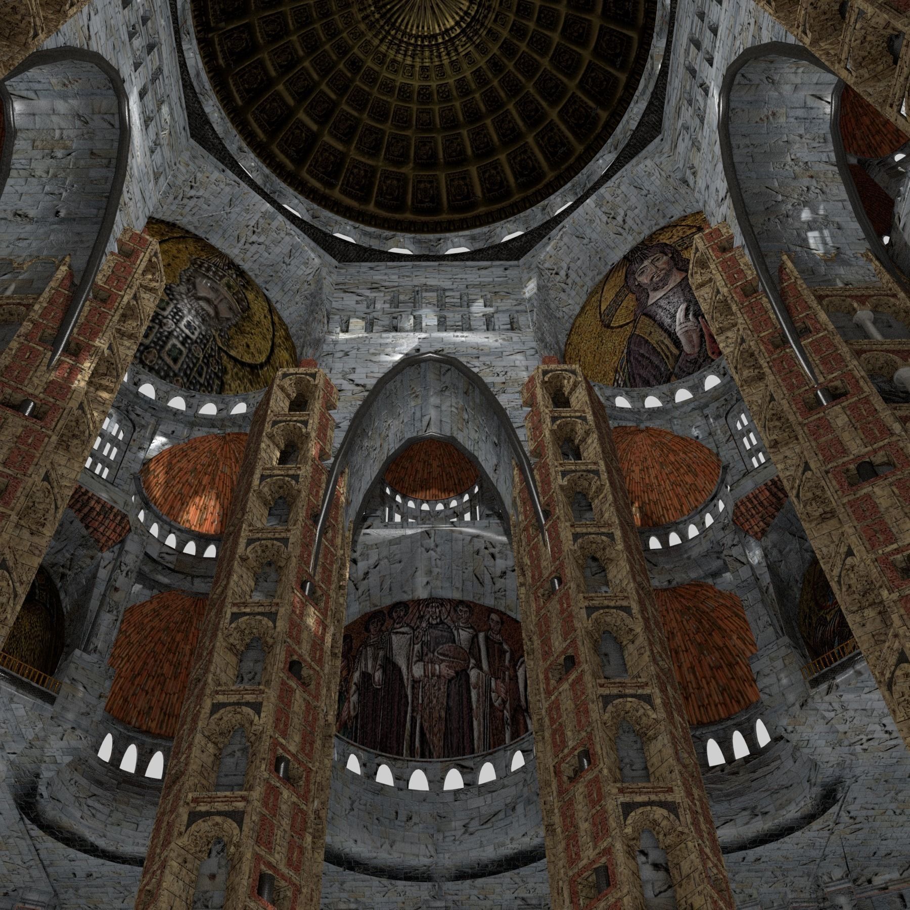 Byzantine Cathedral - Exterior and Interior 3D model_7