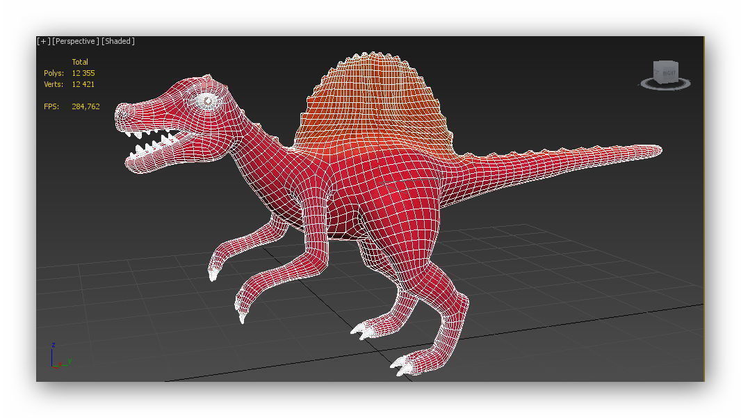Cartoon spinosaurus Low-poly 3D model_4