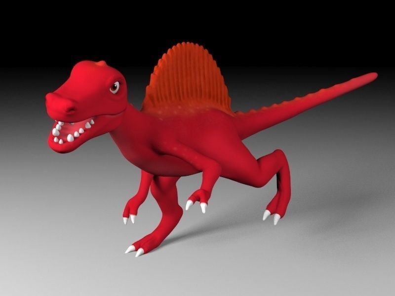 Cartoon spinosaurus Low-poly 3D model_3