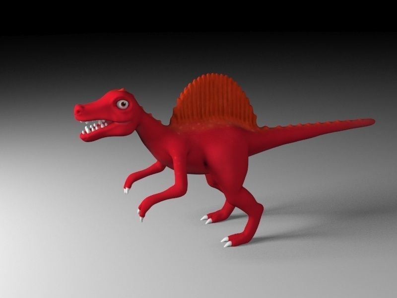 Cartoon spinosaurus Low-poly 3D model_1