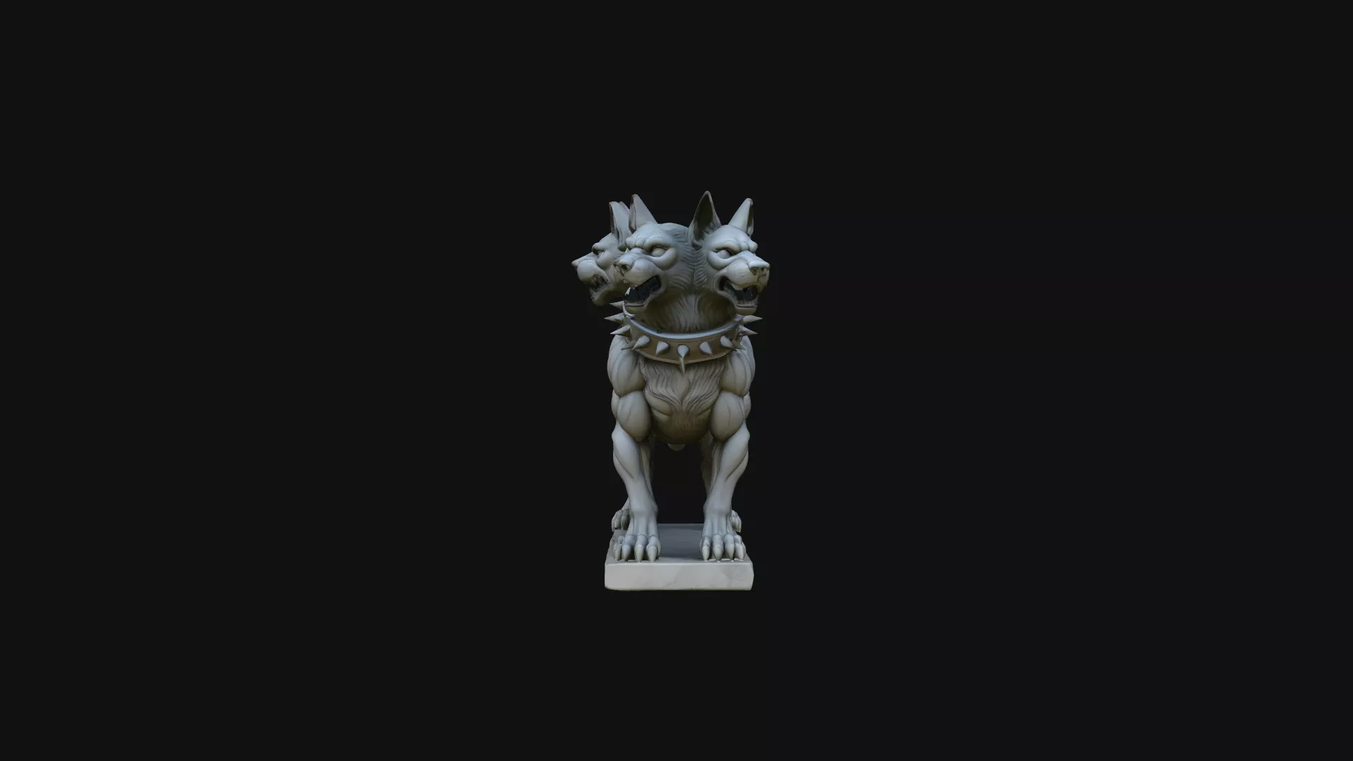 Two-Headed Hound Statue Design 2 - 3D Print Model 3D print model