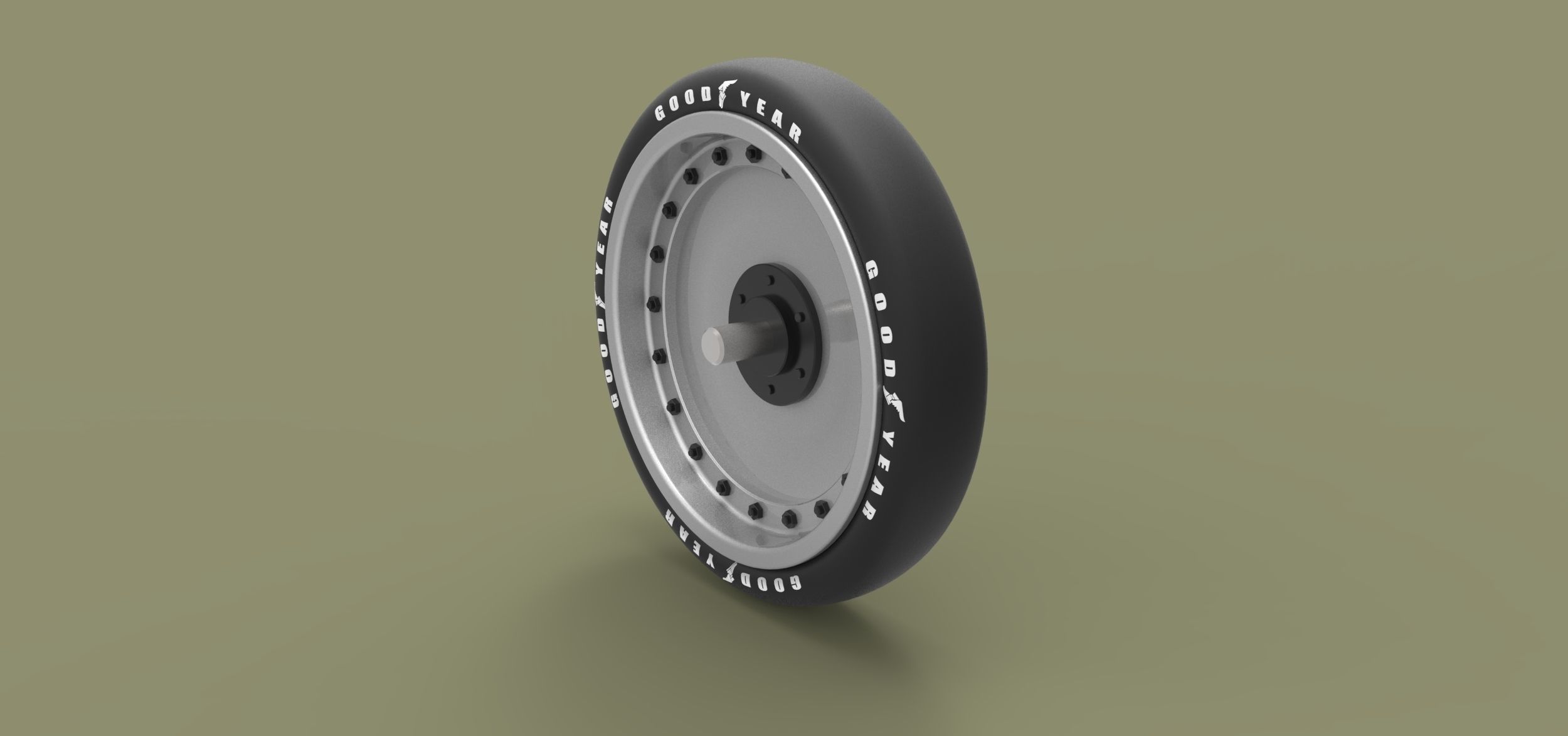 Wheel from record jet car 3D model_3