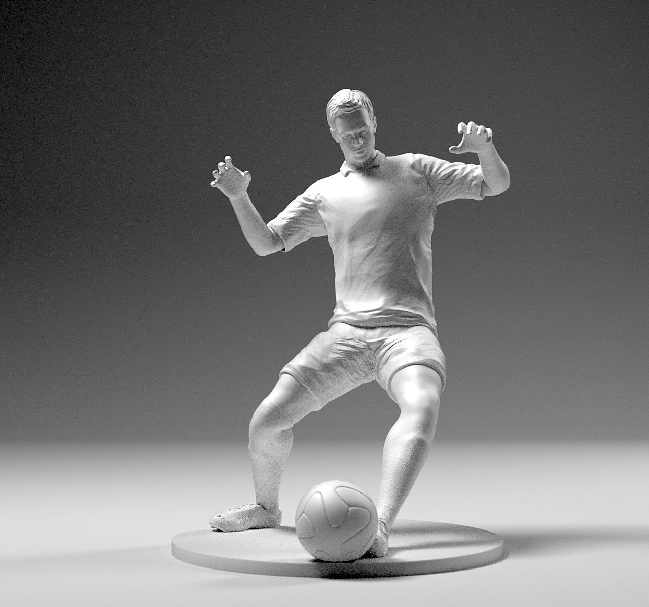 Footballer 02 Sledge Strike 01 Stl 3D print model_1
