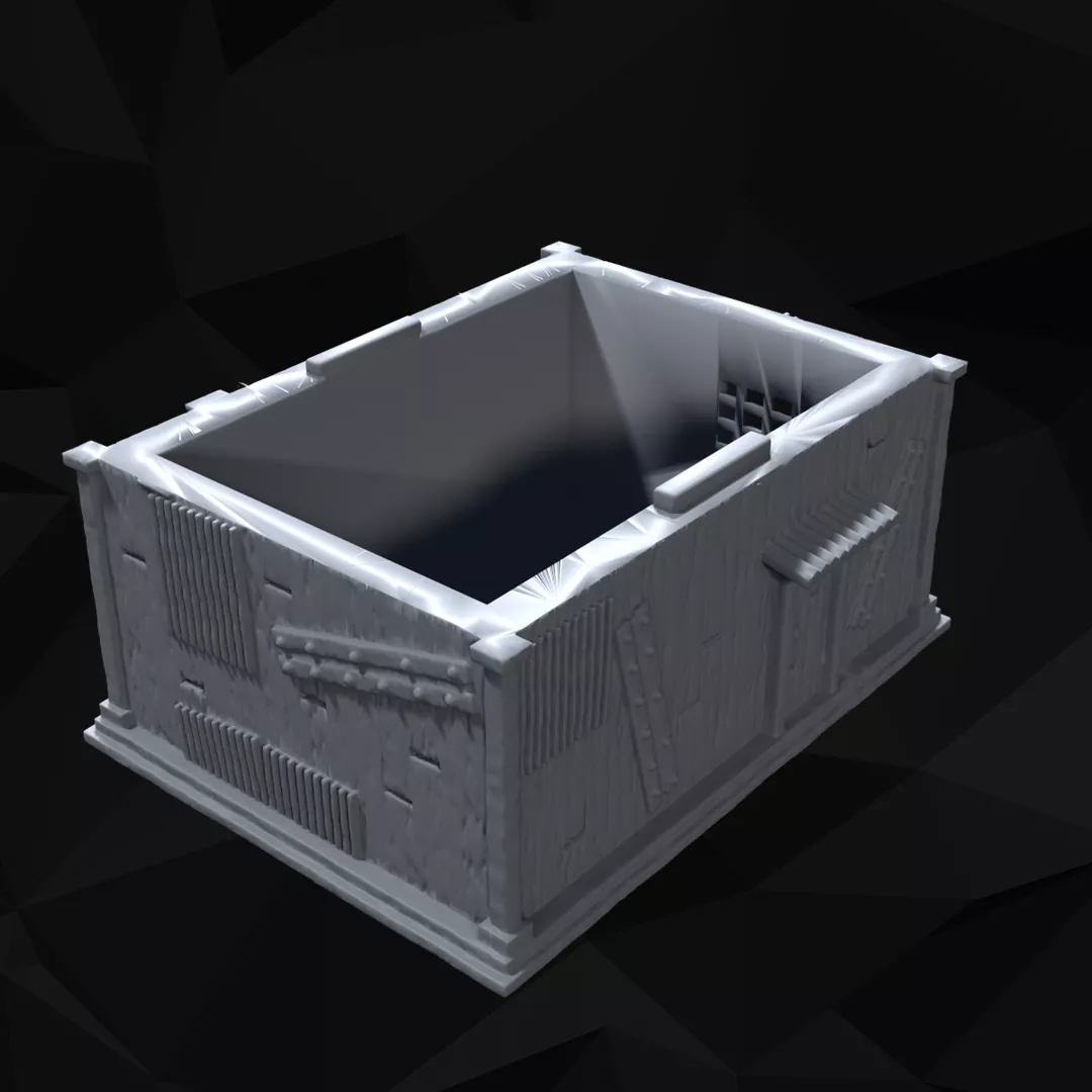 Post Apocalyptic Buildings 07 2 Piece Set 3D print model